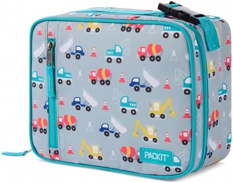PackIt Freezable Classic Lunch Box, Construction Trucks
