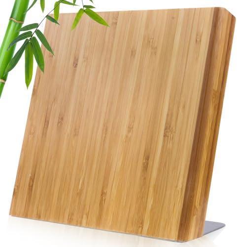 Magnetic Knife Block Without Knives By Coninx - Magnetic Knife Holder for Safe, Clean & Tidy Knife Storage - Bamboo Knife Rack Magnetic Stand for Cooking Utensils & More - Elegant Magnetic Knife Rack
