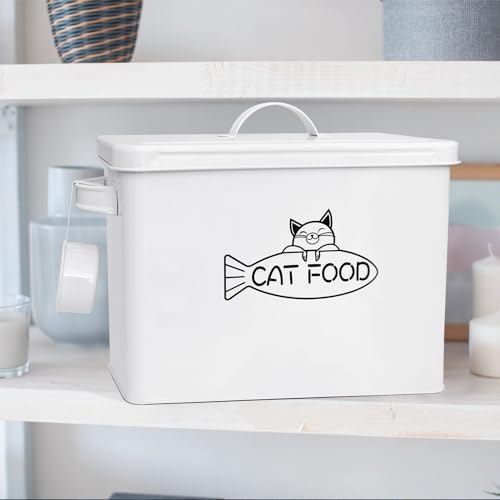 Vumdua Large Dog and Cat Food Storage Container, Farmhouse Pet Food Storage Containers with Lid and Dry Food Scoop, Durable Airtight Cat Container 12-13 lbs Capacity, Great Gift for Pet Owners
