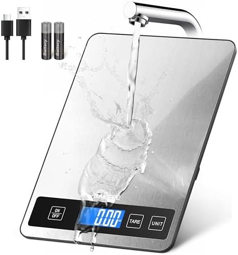 Food Scale, 33lb Rechargeable Kitchen Scale, 1g Precision, Black