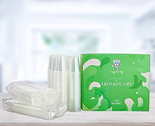 Lilymicky 500 Pack 5 oz Disposable Plastic Cups, 5 oz Clear Plastic Tumbler