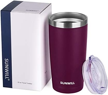 SUNWILL Coffee Tumbler, 20 oz Insulated Travel Mug Stainless Steel