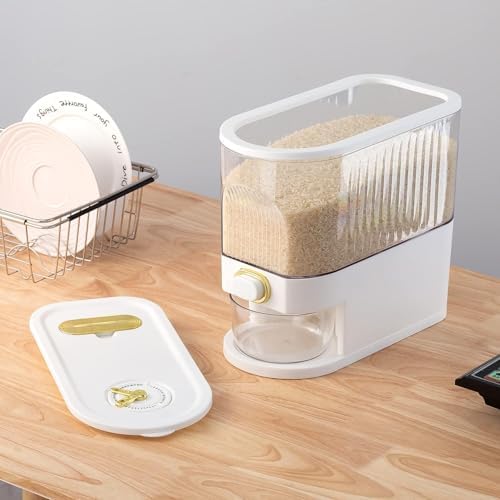 Sooyee Clear Rice Dispenser 11Lb with Measuring Cup