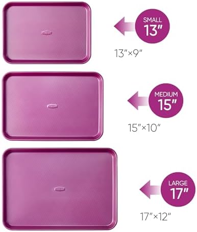 CAROTE 3-Piece Baking Sheet, Nonstick Cookie Sheets, Royal Violet