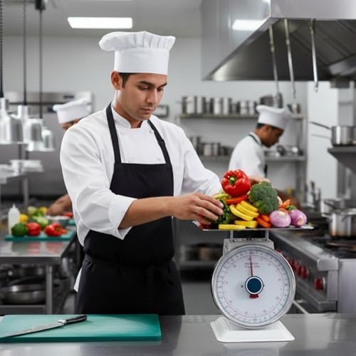 TrueCraftware- 200 lb. Mechanical Kitchen Flat Platform Weighing Food Scale- Heavy Duty Portion Control Mechanical Kitchen and Food Scale Industrial Dial Scale for Kitchens and Restaurants