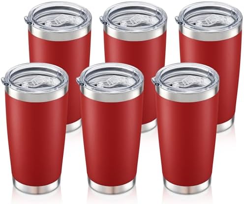 20oz Tumbler Bulk with Lid Stainless Steel Tumblers, 6 Pack