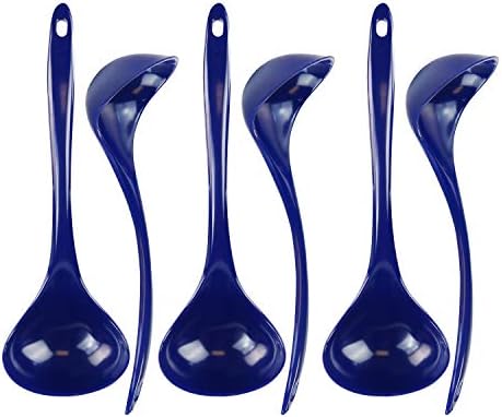 Reston Lloyd Melamine Soup Ladle Kitchen Utensil, Premium Quality Utensil with Heat Resistant Ergonomic Handle, Durable BPA-Free Plastic, 10.5 inch long, 6pc Set, Indigo
