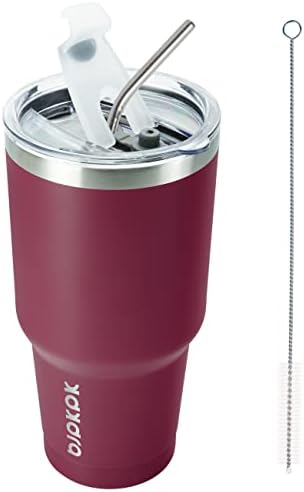 BJPKPK 30 oz Tumbler with Lid and Straw, Insulated Stainless Steel Cup