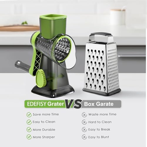 Cheese Grater Hand Crank Rotary Vegetables Shredder with Handle