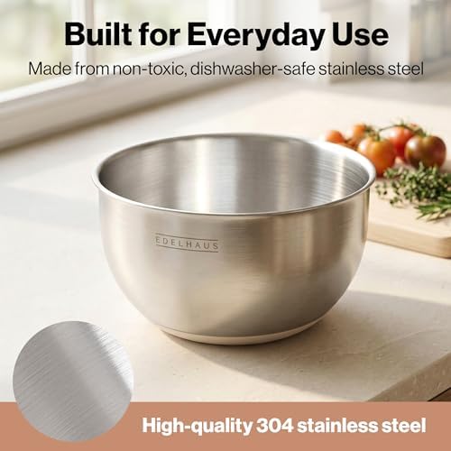 EDELHAUS Salad Spinner Stainless Steel - Lettuce Fruit Vegetable Washer