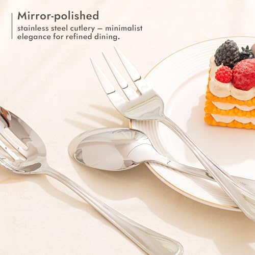 8-Piece Teardrop Serving Utensils Set, 18/10 Stainless Steel Utensils