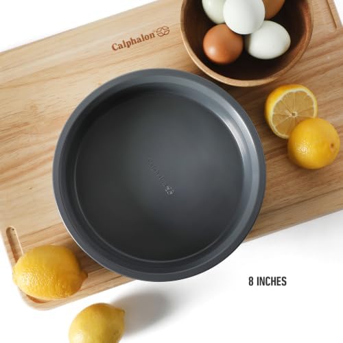 Calphalon Legacy 8 Inch Round Cake Pan, PFA Free Nonstick Bread Pan Bakeware, Heavy Gauge Steel Baking Dish for Even Heating, Oven Safe Round Baking Pan for Cakes, Brownies, Bread