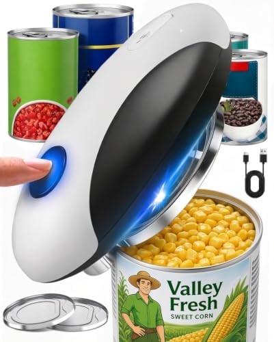 Electric Can Opener, Automatic One Touch Smooth Side Cut Opener