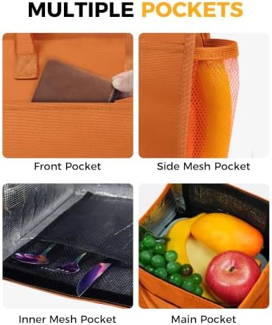 Fmeida 9L Insulated Lunch Bag Women, Reusable Cooler Tote Thermal Snack Bag