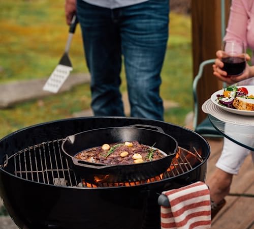 Lodge Pre-Seasoned Cast Iron Dual Handle Grill Pan, PFAS-Free, 12 Inches