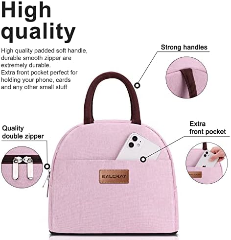 BALORAY Lunch Bag for Women Men Adult Lunch Box (Pink), M