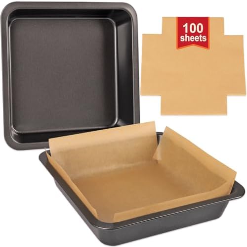 2 PCS Square Nonstick Loaf Pan Set, 8 x 8 Inch