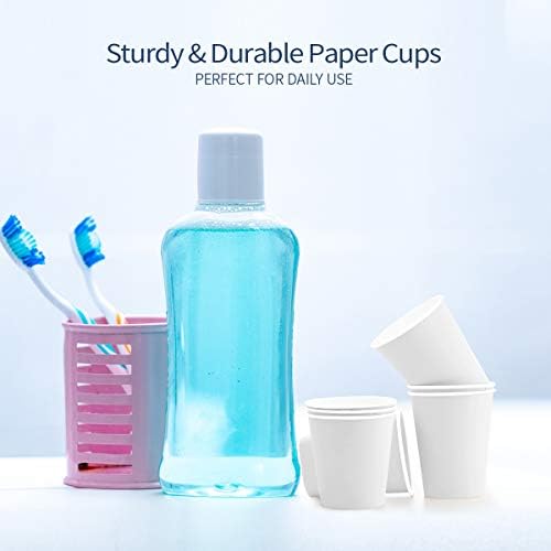 Turbo Bee 4 oz Paper Cups 300 Pack, Disposable Espresso Shot Cups, Small Coffee Tasting Cups, White Mini Paper Cups for Drink Samples, Espresso, Tea, Snacks, Office and Events
