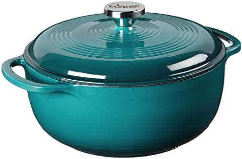 Lodge Essential Enamel Cast Iron Dutch Oven, 4.5 Quart, Lagoon