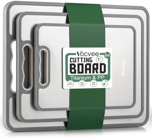 3PCS Titanium Cutting Board Double Sided Cutting Boards for Kitchen