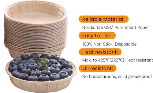 Bake Choice 200pcs Paper Mini Tart Pans, 4 Inch Mini Pie Tins, Disposable