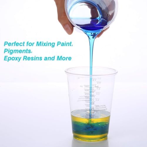 200Pcs 8oz Graduated Clear Plastic Measuring Cups