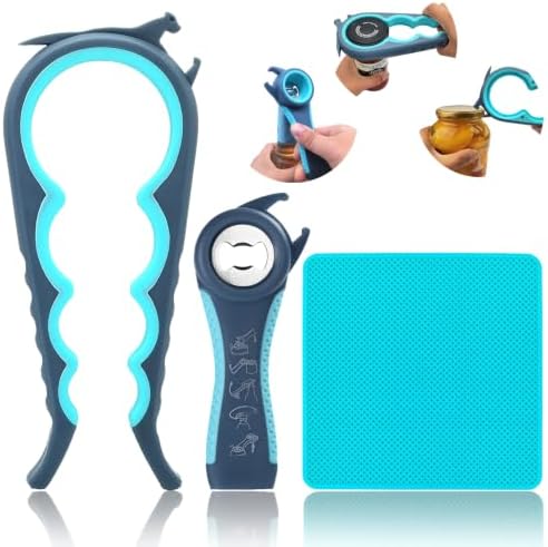 Jar Opener for Weak Hands, 5 in 1 Bottle Opener for Seniors with arthritis