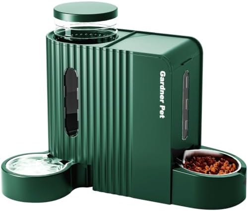 Gravity Automatic Cat Feeder, Water & Food Dispenser Set, Stainless Bowls