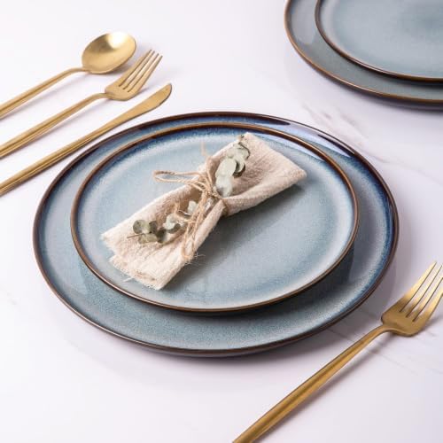 LERATIO Ceramic Dinner Plates Set of 6,10.5 Inch Reactive Glaze Plate Sets