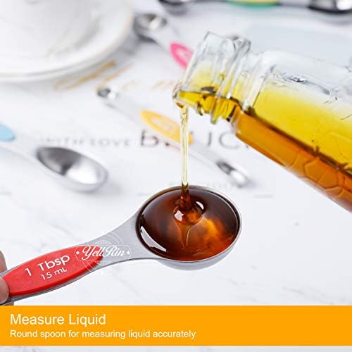 Magnetic Measuring Spoons Set Stainless Steel Dual Sided Measuring Spoons