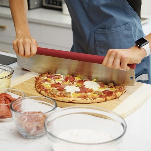 Old Stone Pizza Cutter Rocker Blade with Comfort Grip Handle, 18-Inch
