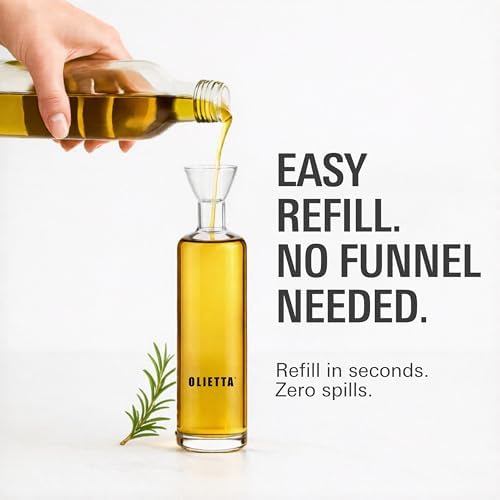 Olive Oil Dispenser Bottle Set 17, 8.5, 4.2 fl oz - Borosilicate Glass