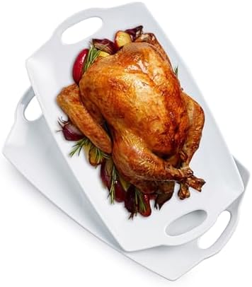 LYEOBOH Turkey Serving Platter for Entertainment, Serving Tray with Handle