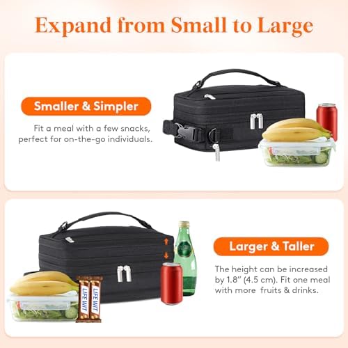 Lifewit Expandable Lunch Box for Men, Insulated Lunch Bag