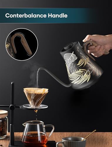 INTASTING Gooseneck Electric Kettle with ±1℉ Temperature Control, 0.9L