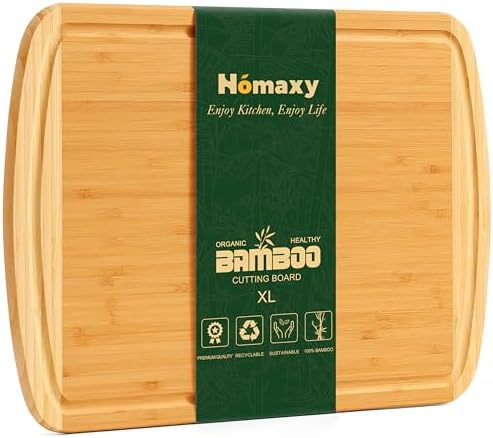 Homaxy Extra Large Bamboo Cutting Boards for Kitchen, 18x12.5", Two-Tone