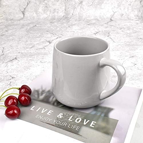 Bosmarlin Large Glossy Ceramic Coffee Mug, Grey Tea Cup for Office and Home, 18 oz, Suitable for Dishwasher and Microwave, 1 Pack (Grey)