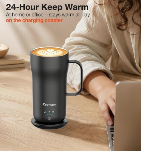 Kepwam Heated Coffee Mug T4, 16oz Smart Mug with Constant Temp Control