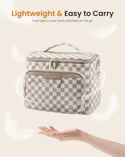 LOVEVOOK Corduroy Lunch Box for Women Wide Opening Cute Insulated Lunch Box