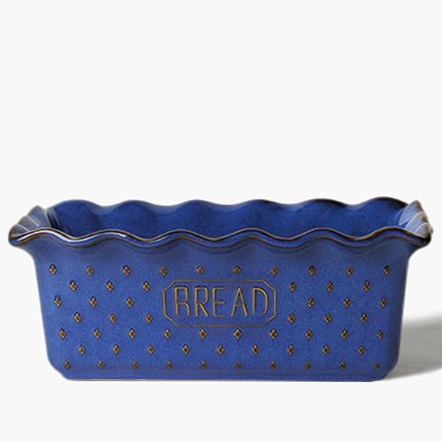 Ceramic Loaf Pan for Baking Bread, 9"X5" Bread Pans (Vintage Blue)
