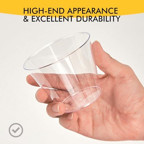 RACETOP 200 Pack 9 oz Clear Plastic Cups for Party