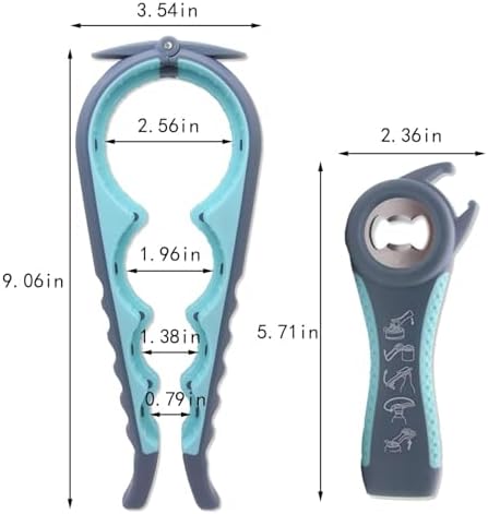 Bottle Opener for Arthritic Hand,Jar Opener for Old People, Children, Women, Those with Weak Hands,Multifunctional Kitchen Gadgets (04-Blue)