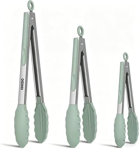 Silicone Tongs for Cooking Non-Stick Pans Grilling Air Fryer Salad