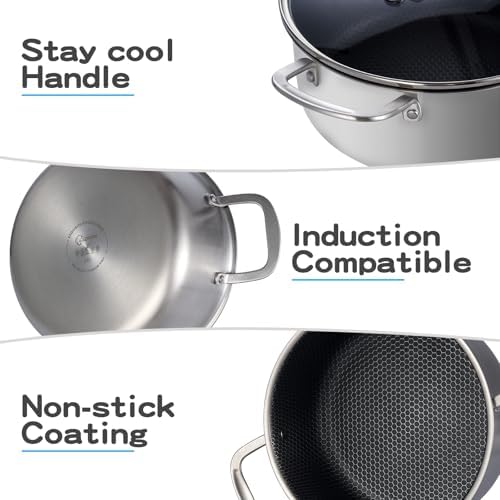 LOLYKITCH 5-Quart Stock Pot with Lid | Hybrid Nonstick