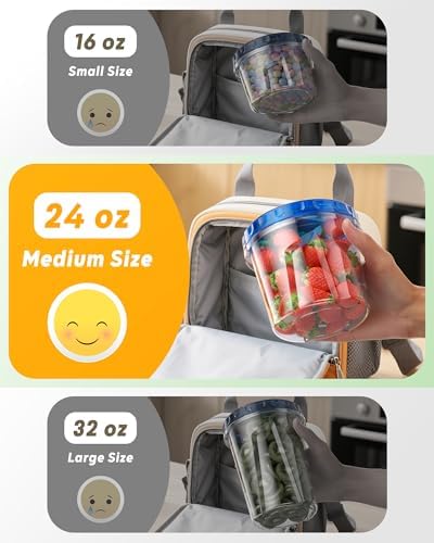 BiuLeon 12 Pack-24 oz Freezer Storage Containers, Airtight Twist Top Lids Food Containers for Soup Leftover Lunch Fruit Salad,BPA Free, Reusable, Stackable