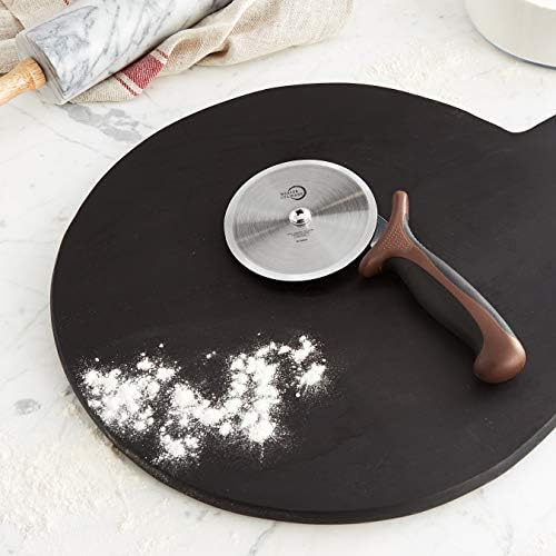 Mercer Culinary Millennia Pizza Cutter with Brown Handle, 4 Inch Wheel, Stainless Steel