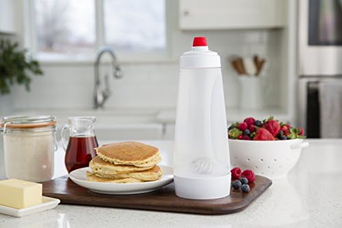 Whiskware Pancake Batter Mixer Plastic, Mixes 4 Cups of Batter, White