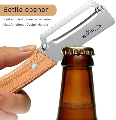 Left-Handed Vegetable Peeler Wooden Stainless Blade for Fruit Potato