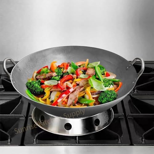 Sunrise Kitchen Supply Plated Reversible Steel Wok Ring (7.5"/10")