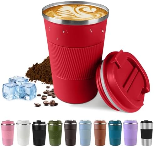 Vacuum Insulated Stainless Steel Travel Coffee Mug,Leak Proof Cup with Lid